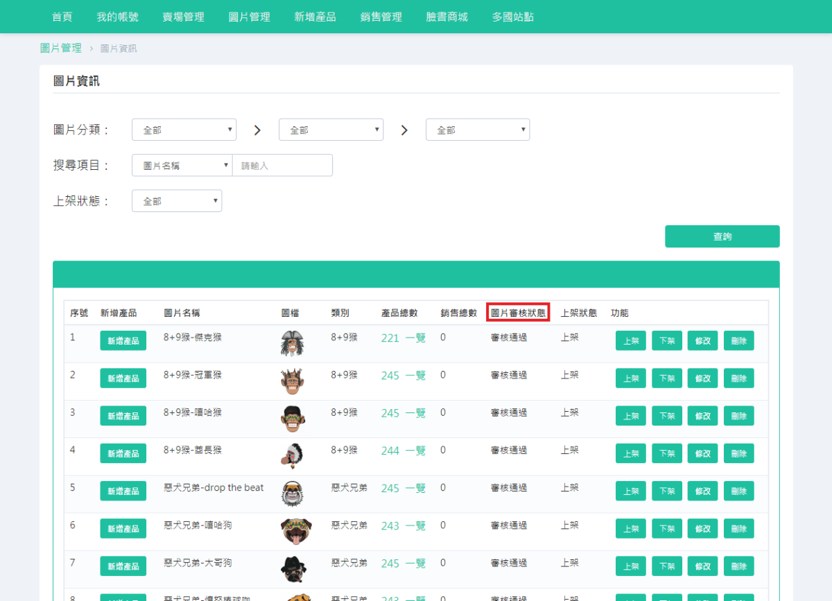 登入創作者會員，點選「圖片管理」裡的「圖片資訊」。-2